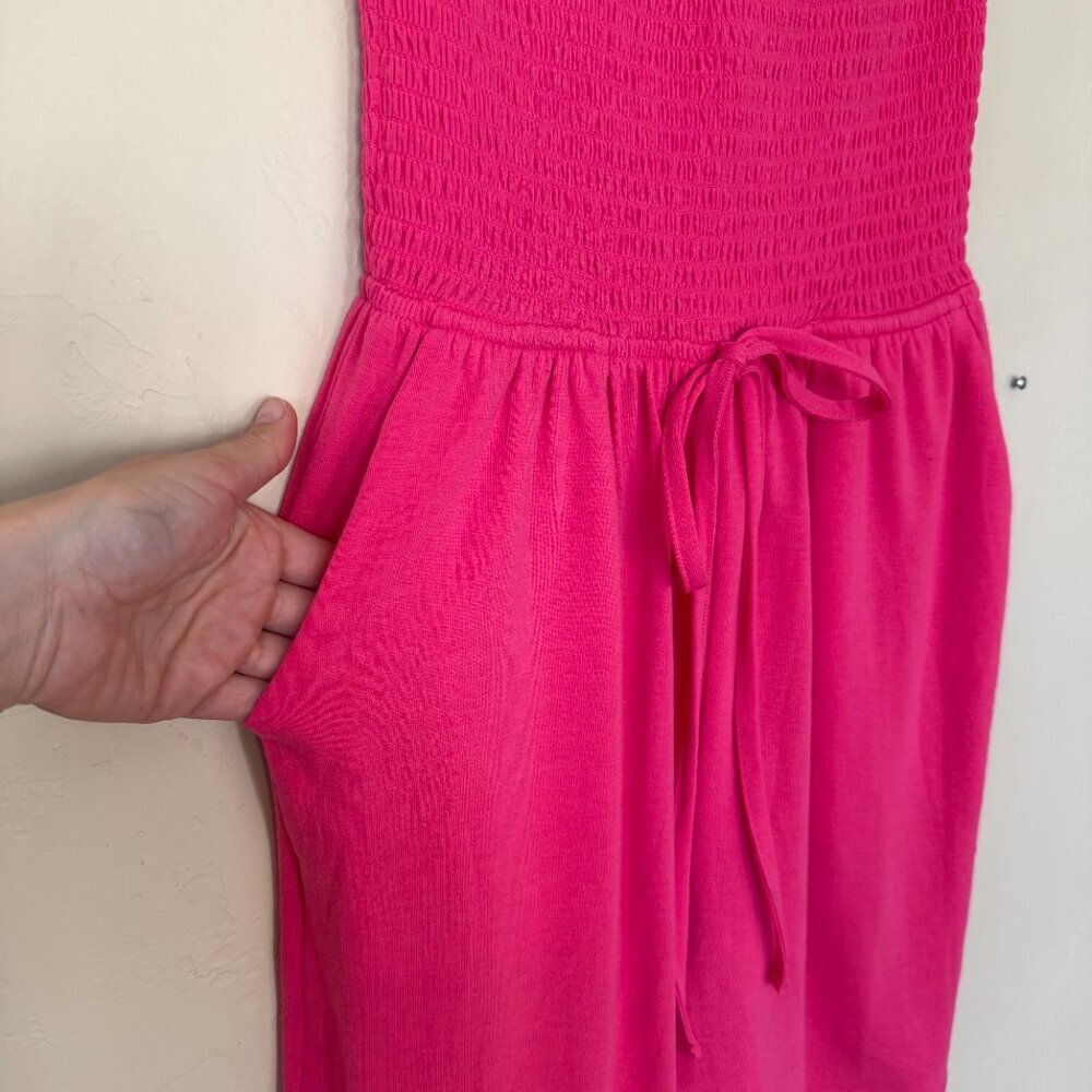 Zenana Hot Pink Strapless Smocked Romper Size Medium ๐ - Picture 4 of 7